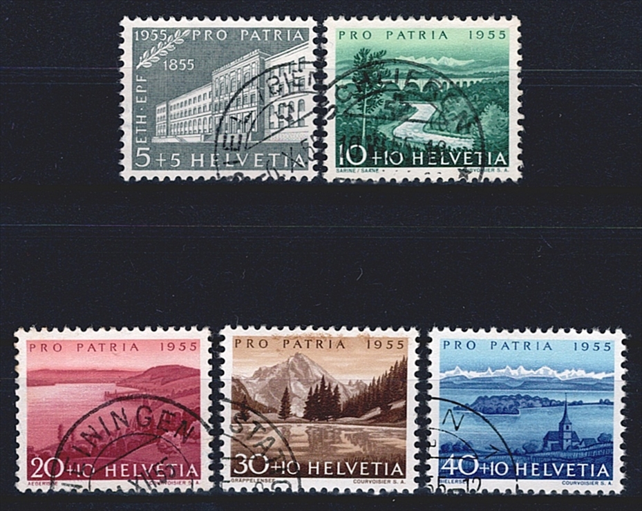 Schweiz, Pro Patria, Landschaften, Nr.71-75, komplette Serie, sauber gestempelt