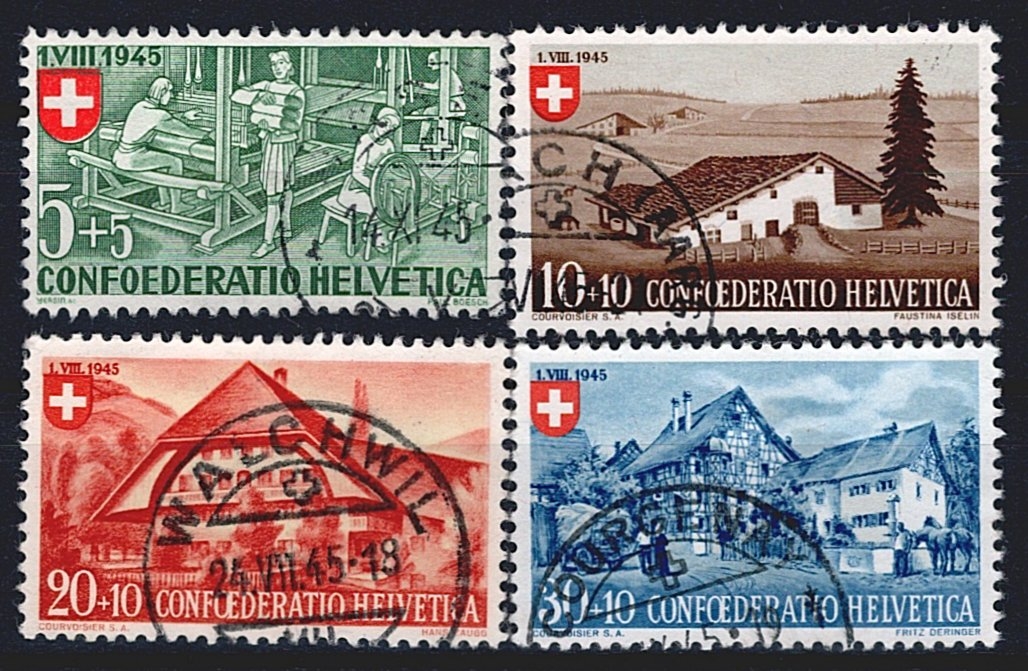 Schweiz, Pro Patria, Landschaftsbilder, Nr.26-29, komplette Serie, sauber gestempelt