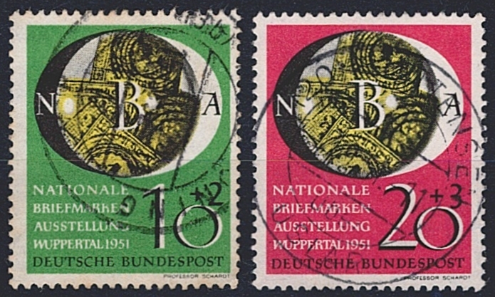 BRD 1951 Serie Mi. Nr. 141 bis 142 "Nationale Briefmarkenausstellung" gestempelt