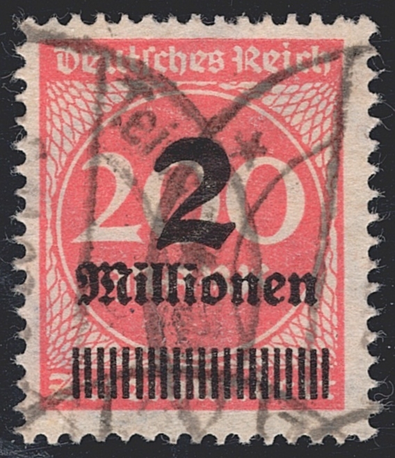 Deutsches Reich 1923 Mi Nr. 309 A P a Y "Hochinflation" mit liegendem Wasserzeichen - gestempelt TEICHWOLFRAMSDORF