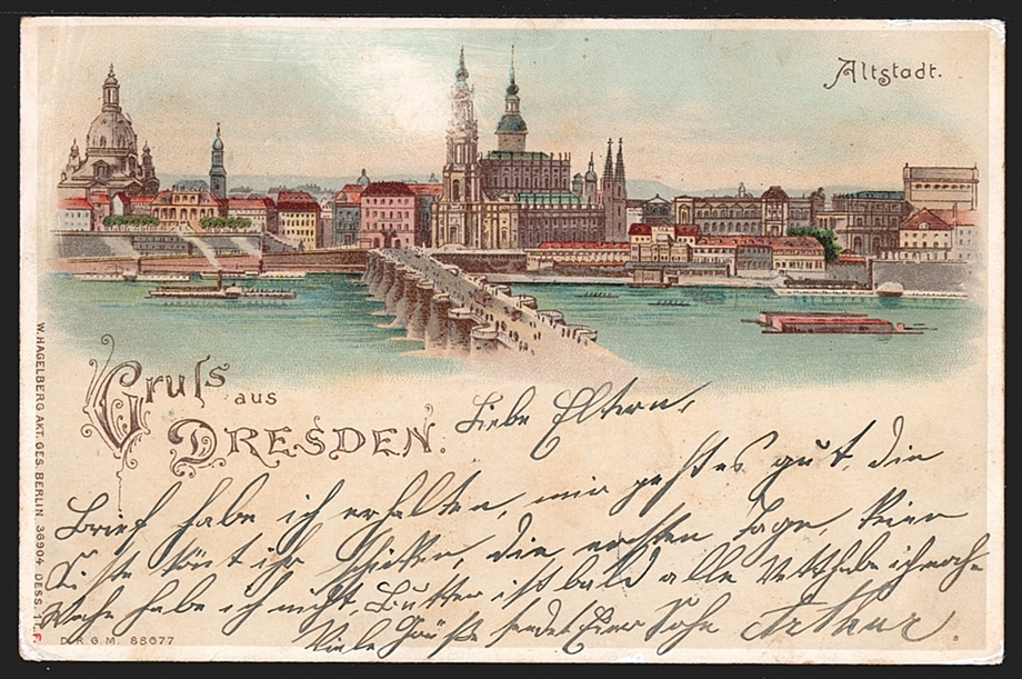 Deutschland, Lithographien, Gruss aus DRESDEN, 1 Bild, 1905