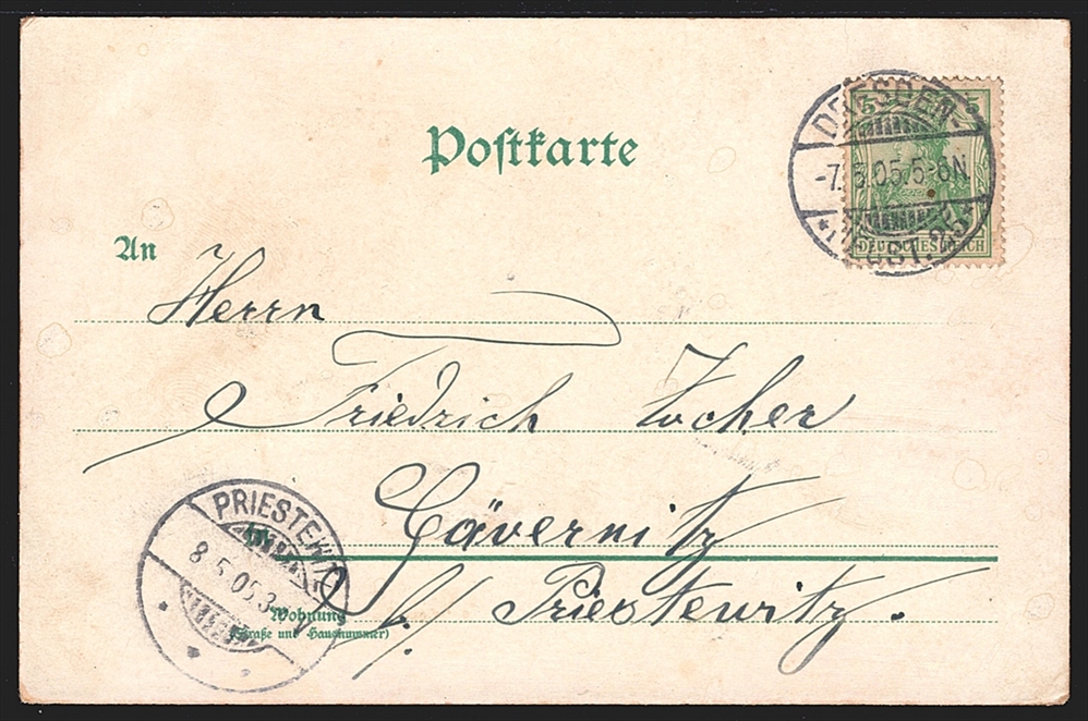 Deutschland, Lithographien, Gruss aus DRESDEN, 1 Bild, 1905 – Bild 2