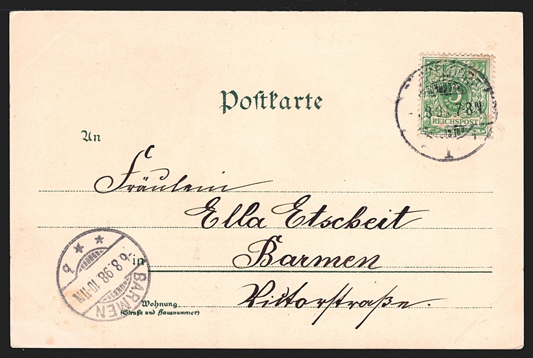 Deutschland, Lithographien, Gruss aus DÜSSELDORF, 3 Bilder, 1898 – Bild 2