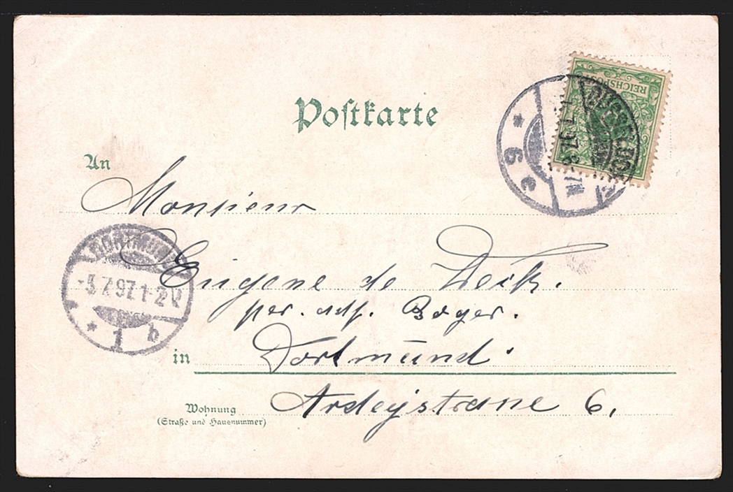 Deutschland, Lithographien, Gruss aus DÜSSELDORF, 6 Bilder, 1897 – Bild 2