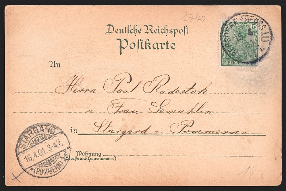 Deutschland, Lithographien, Gruss aus EBERSDORF, 7 Bilder, 1901, teils Tippex – Bild 2