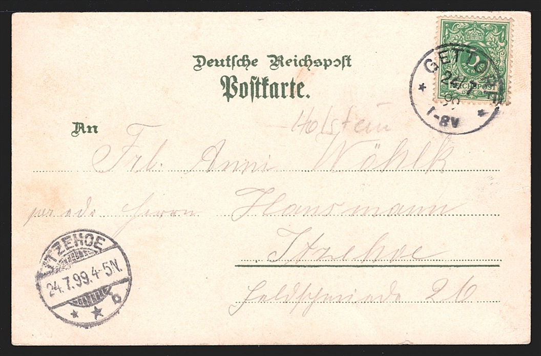 Deutschland, Lithographien, Gruss aus ECKERNFJÖRDE, 3 Bilder, 1899 – Bild 2
