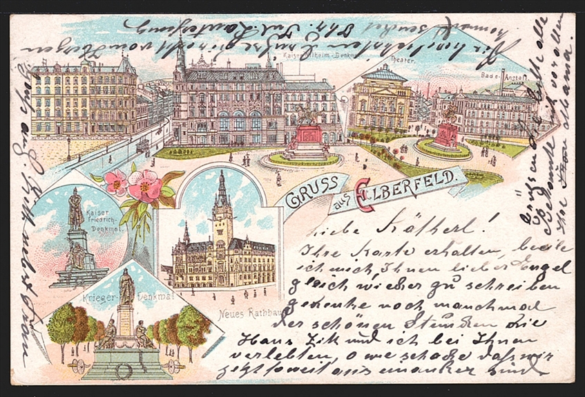Deutschland, Lithographien, Gruss aus ELBERFELD, 5 Bilder, 1899