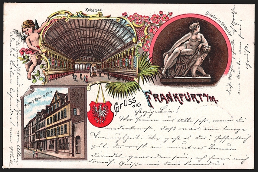 Deutschland, Lithographien, Gruss aus FRANKFURT, 3 Bilder, 1903