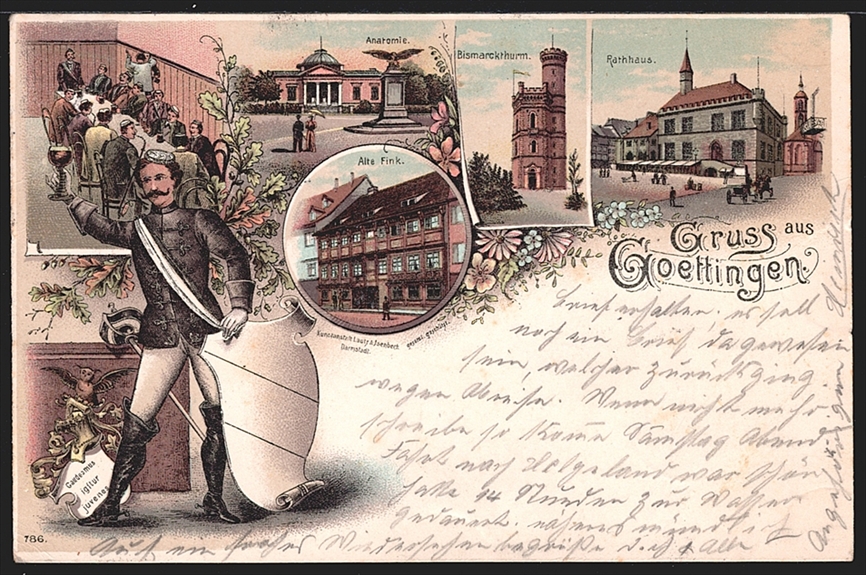 Deutschland, Lithographien, Gruss aus GÖTTINGEN,6 Bilder, 1898
