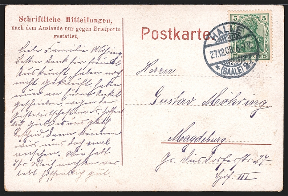 Deutschland, Lithographien, Gruss aus HALLE, 3 Bilder, 1908 – Bild 2