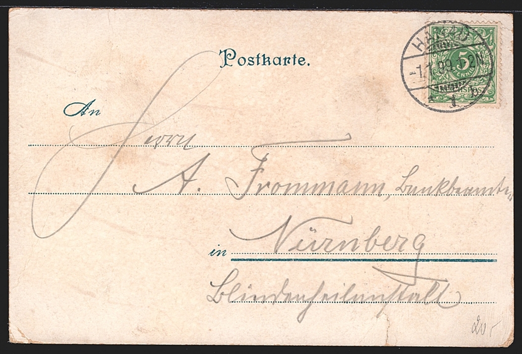 Deutschland, Lithographien, Gruss aus HANAU, 3 Bilder, 1899 – Bild 2