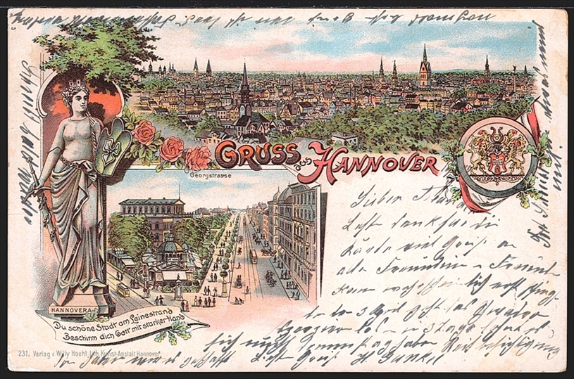 Deutschland, Lithographien, Gruss aus HANNOVER, 2 Bilder, 1899