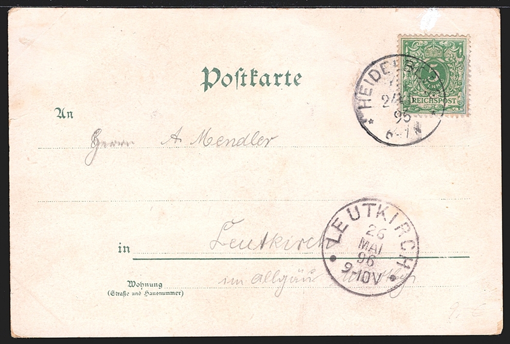 Deutschland, Lithographien, Gruss aus HEIDELBERG, 4 Bilder, 1896 – Bild 2