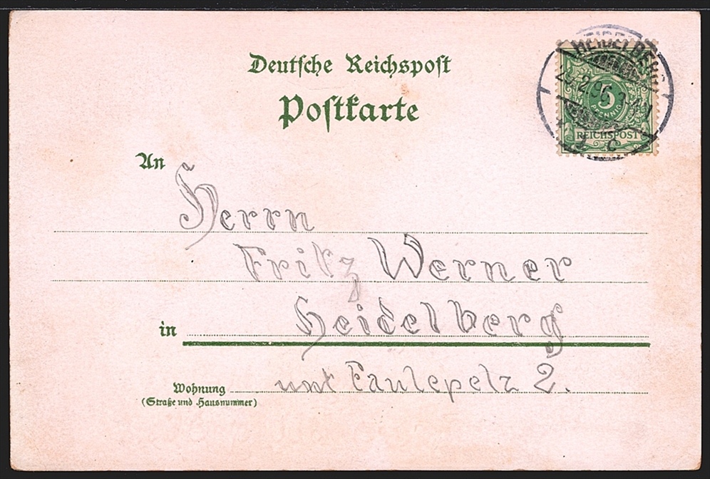 Deutschland, Lithographien, Gruss aus HEIDELBERG, 4 Bilder, 1896 – Bild 2