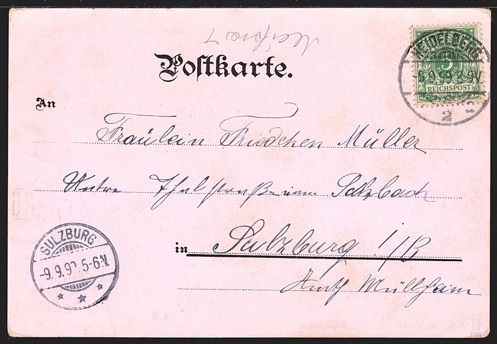 Deutschland, Lithographien, Gruss aus HEIDELBERG, 4 Bilder, 1899 – Bild 2