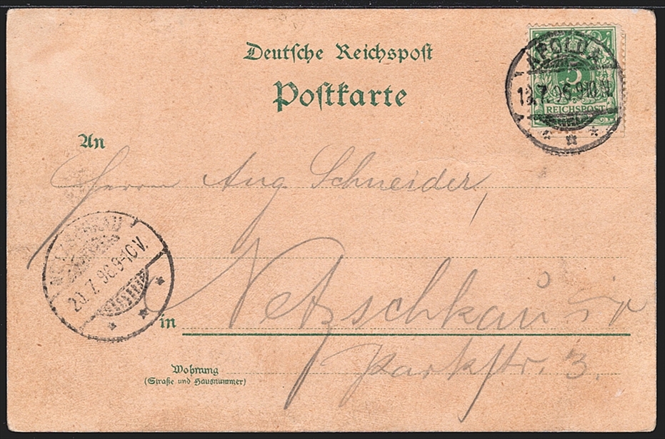 Deutschland, Lithographien, Gruss aus JENA, 3 Bilder, 1896, minim Tippex – Bild 2