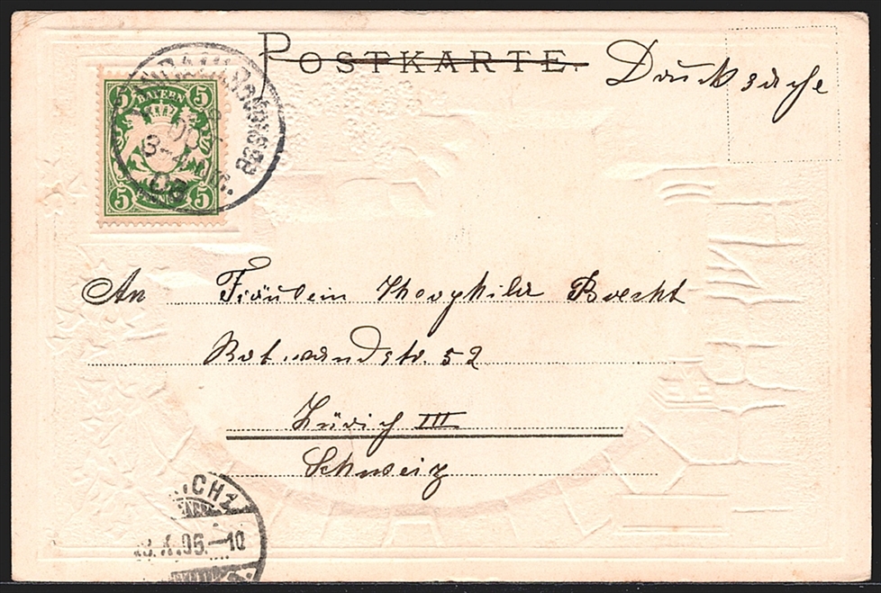 Deutschland, Lithographien, Gruss aus LINDAU, 2 Bilder, 1906, Prägedruck – Bild 2