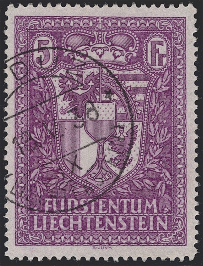 Liechtenstein 1935 Mi. Nr. 142 "Landeswappen" gestempelt VADUZ