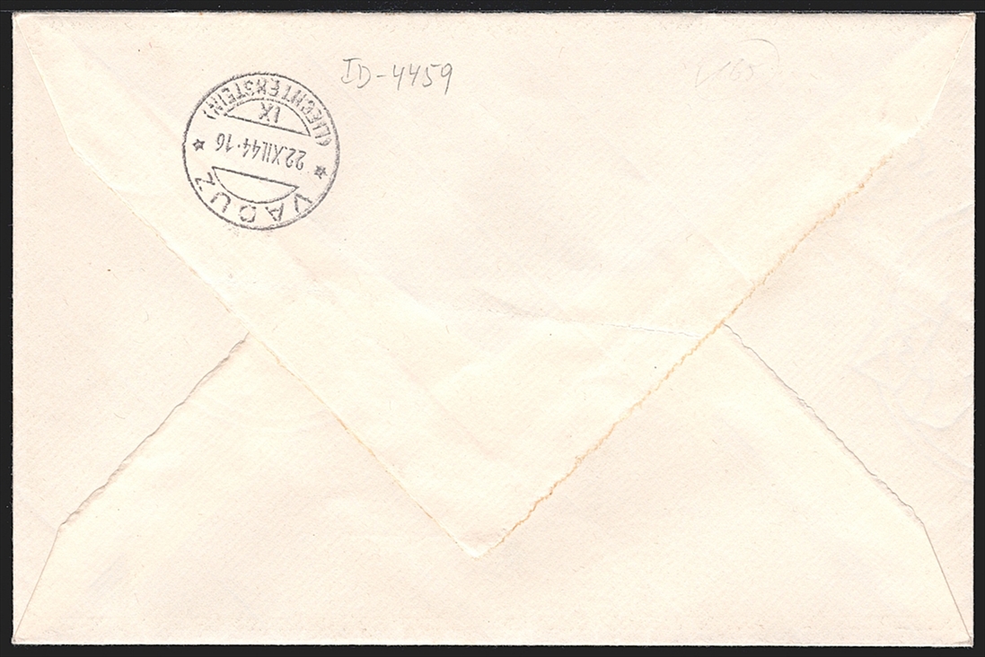 Liechtenstein, FDC, Freimarken, Fürstenpaar, Nr.202-203, gestempelt VADUZ, R-Trauer-FDC nach Vaduz – Bild 2