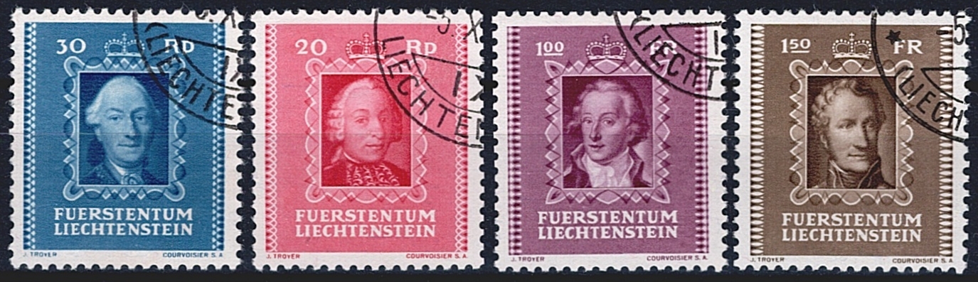 Liechtenstein, Freimarken, Fürstenbilder II, Eckstempel