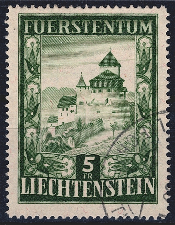 Liechtenstein, Freimarken, Schloss Vaduz, Eckstempel
