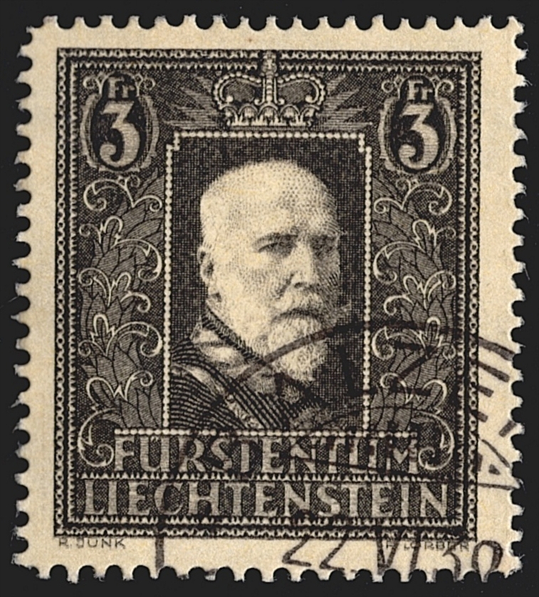 Liechtenstein, Freimarken, Trauermarke Fürst Franz I, BALZERS