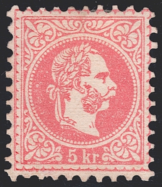 Österreich 1867 5 Kreuzer ANK Nr. 37 I "rot" ungebraucht ohne Gummi