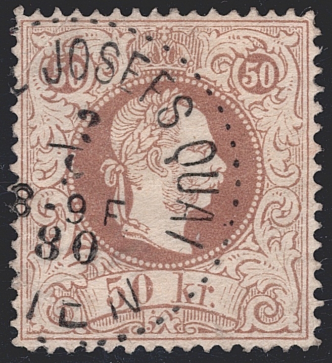 Österreich 1874 50 Kreuzer ANK Nr. 41 II E (LZ 13) "braun" gestempelt WIEN
