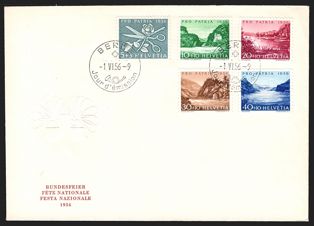 Schweiz, FDC, Pro Patria, Nr.76-80, unadressierter, illustrierter FDC (P5), offizieller ET-Stempel BERNE