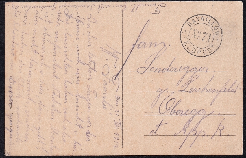 Ansichtskarten 1917, sw-Foto, 2 Bilder, Gruss aus Rheinfelden, Militär-Stempel – Bild 2