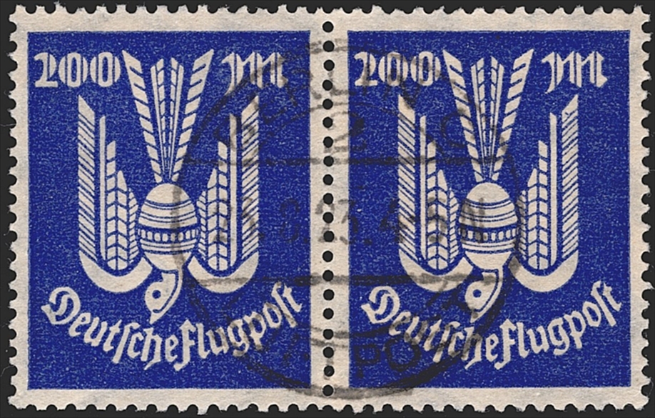 Deutschland, Deutsches Reich, Flugpost, Nr.267, waagrechtes Paar, gestempelt BERLIN, signiert