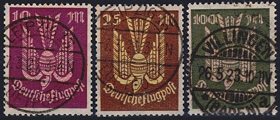 Deutschland, Deutsches Reich, Flugpostmarken, Nr.235-237, komplette Serie, Vollstempel