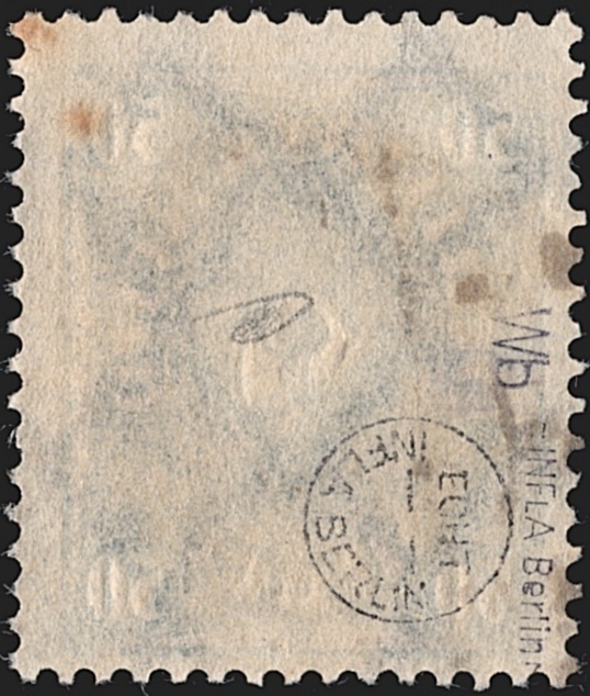 Deutschland, Deutsches Reich, Freimarken, Nr.209Wb, 50 Mark, schwarzgraugrün, gestempelt, signiert – Bild 2