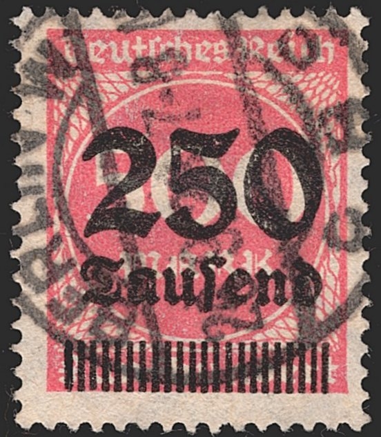 Deutschland, Deutsches Reich, Freimarken, Nr.295 II, 22 statt 21 Striche in der Strichleiste, gestempelt BERLIN