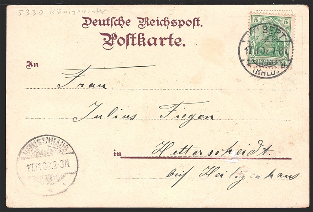 Deutschland, Lithographien, Gruss aus dem SIEBENGEBIERGE, 4 Bilder, 1902 – Bild 2