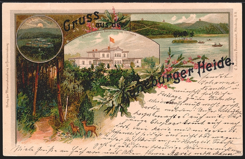 Deutschland, Lithographien, Gruss aus der LÜNEBURGER HEIDE, 3 Bilder, 1903