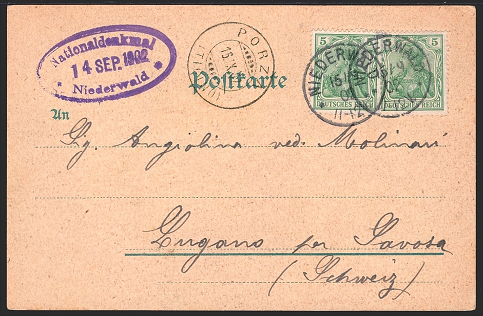 Deutschland, Lithographien, Gruss vom RHEIN, 2 Bilder, 1902 – Bild 2