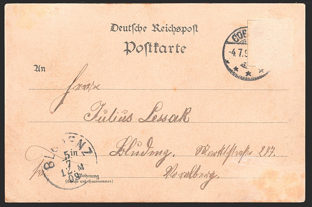 Deutschland, Lithographien, Gruss vom RHEIN, 3 Bilder, 1898 – Bild 2