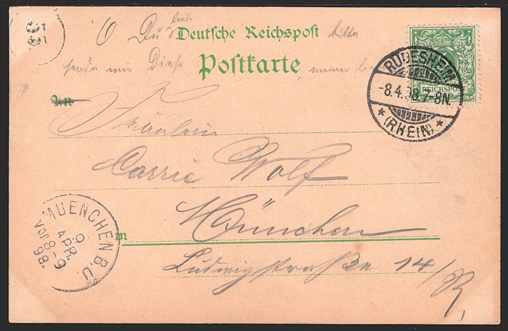 Deutschland, Lithographien, Gruss vom RHEIN, 3 Bilder, 1898 – Bild 2