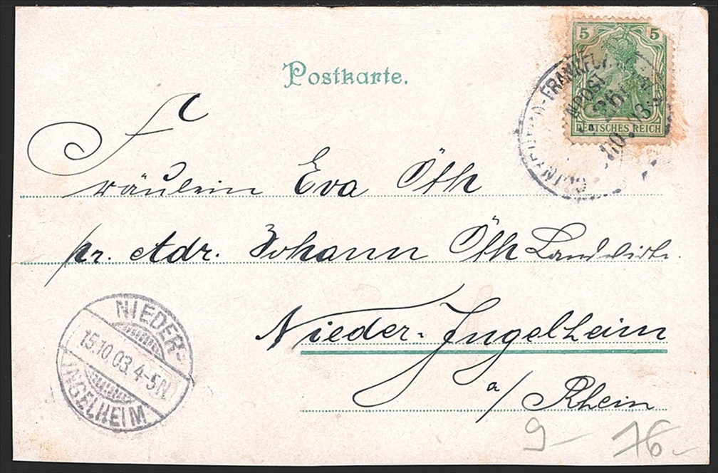 Deutschland, Lithographien, Gruss vom RHEIN, 3 Bilder, 1903 – Bild 2