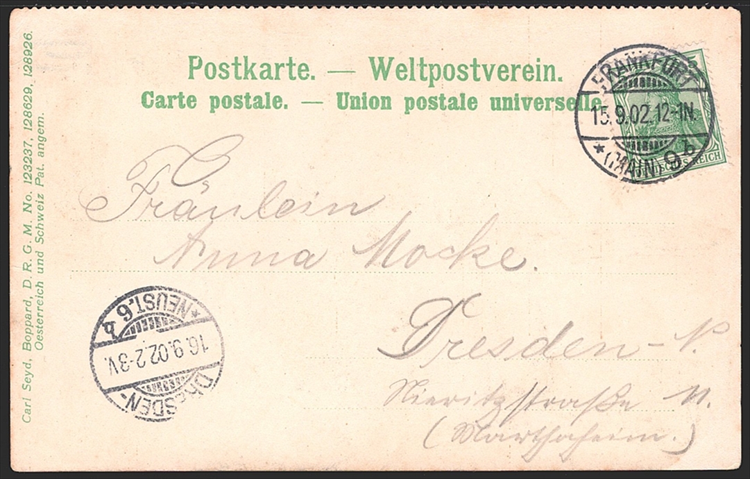 Deutschland, Lithographien, Gruss vom RHEIN, 6 Bilder, 1902 – Bild 2