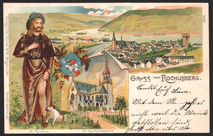 Deutschland, Lithographien, Gruss vom ROCHUSBERG, 2 Bilder, 1901