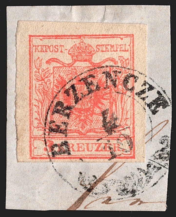 Österreich 1850 3 Kreuzer FB Nr. 3 "rosa" HP Type IIIa gestempelt BERZENCZE