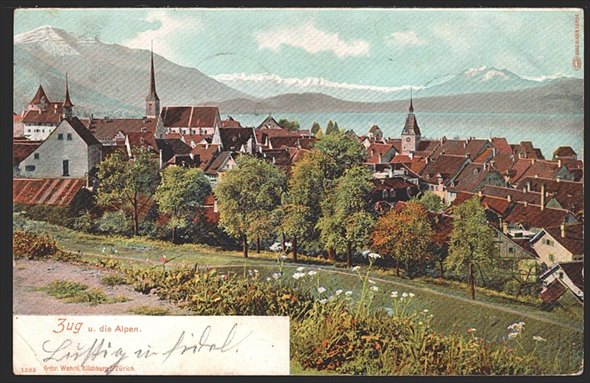 Ansichtskarten, Zug u. die Alpen, 1903