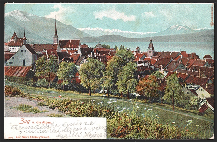 Ansichtskarten, Zug u. die Alpen, 1904