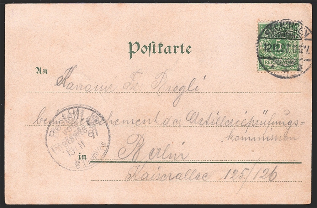 Deutschland, Lithographien, SCHWÄBISCHE TRACHT Gruss aus, 1 Bild, 1897 – Bild 2