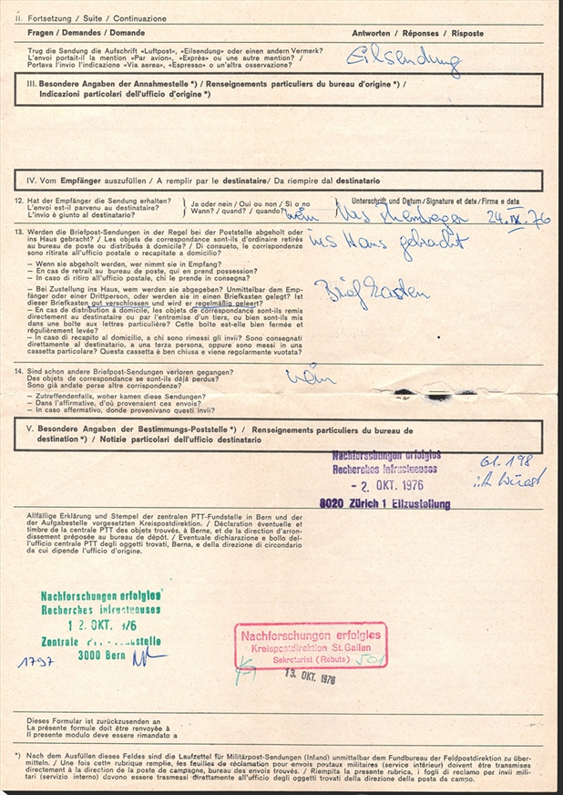 Liechtenstein, Freimarken, Nr.525, auf Laufzettel, gestempelt VADUZ, trotz kleinem Einriss seltenes Dokument