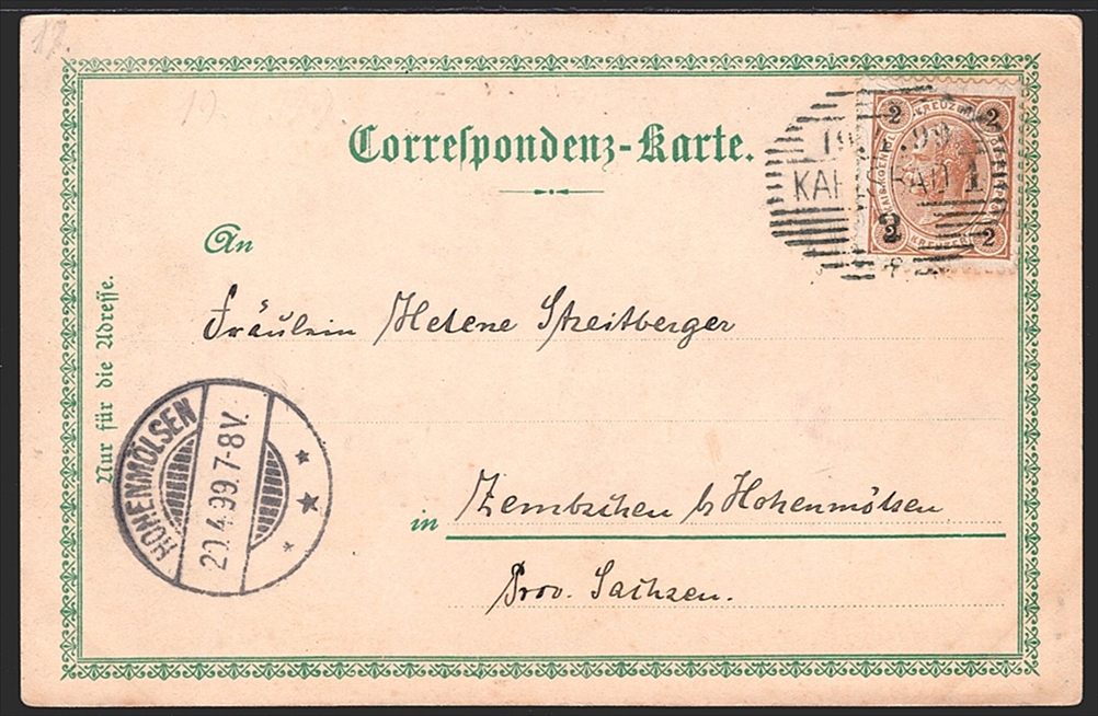 Lithographien, Österreich, Böhmen, Gruss aus KARLSBAD, 2 Bilder, 1899 – Bild 2