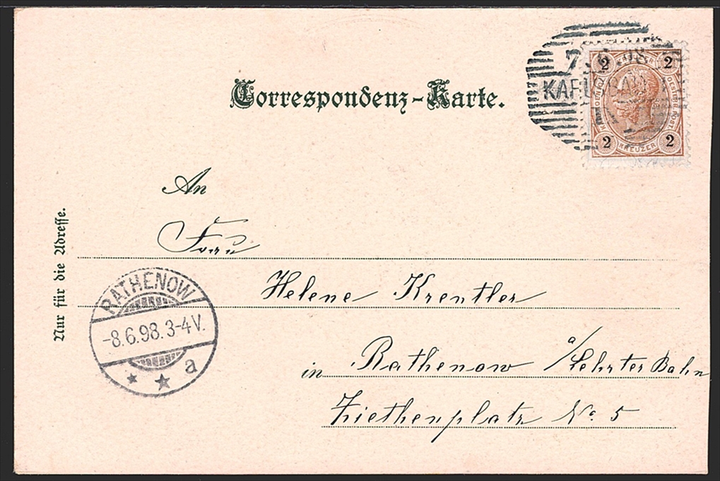 Lithographien, Österreich, Böhmen, Gruss vom Freundschaftssaal aus KARLSBAD, 5 Bilder, 1898 – Bild 2