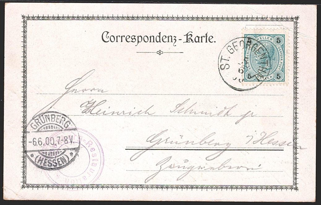 Lithographien, Österreich, Böhmen, Gruss vom TANNENBERG, 2 Bilder, 1900 – Bild 2